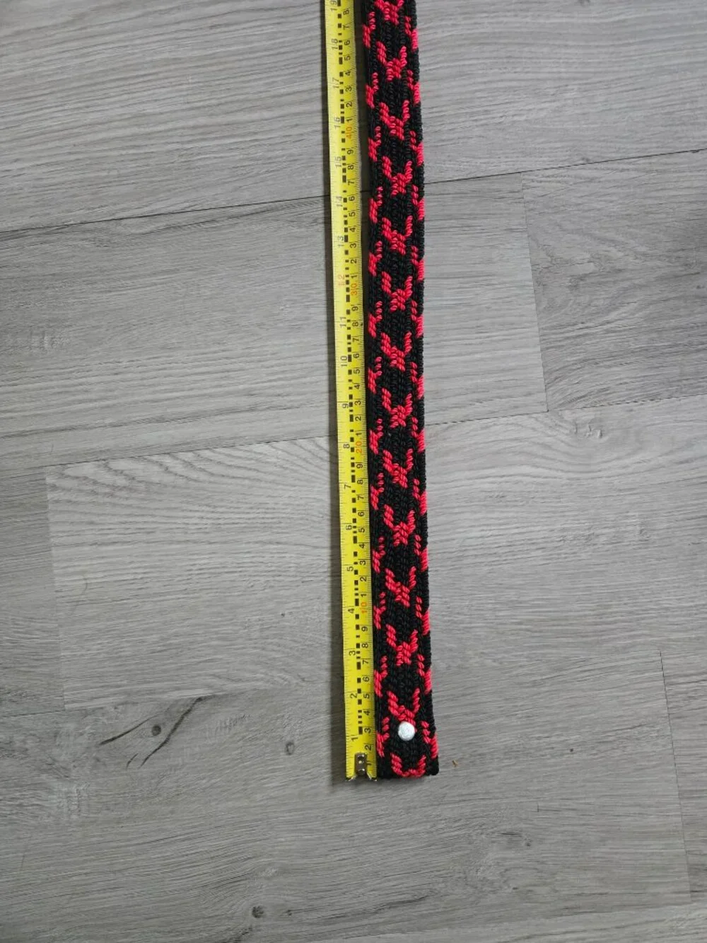 Vintage red & black braided belt